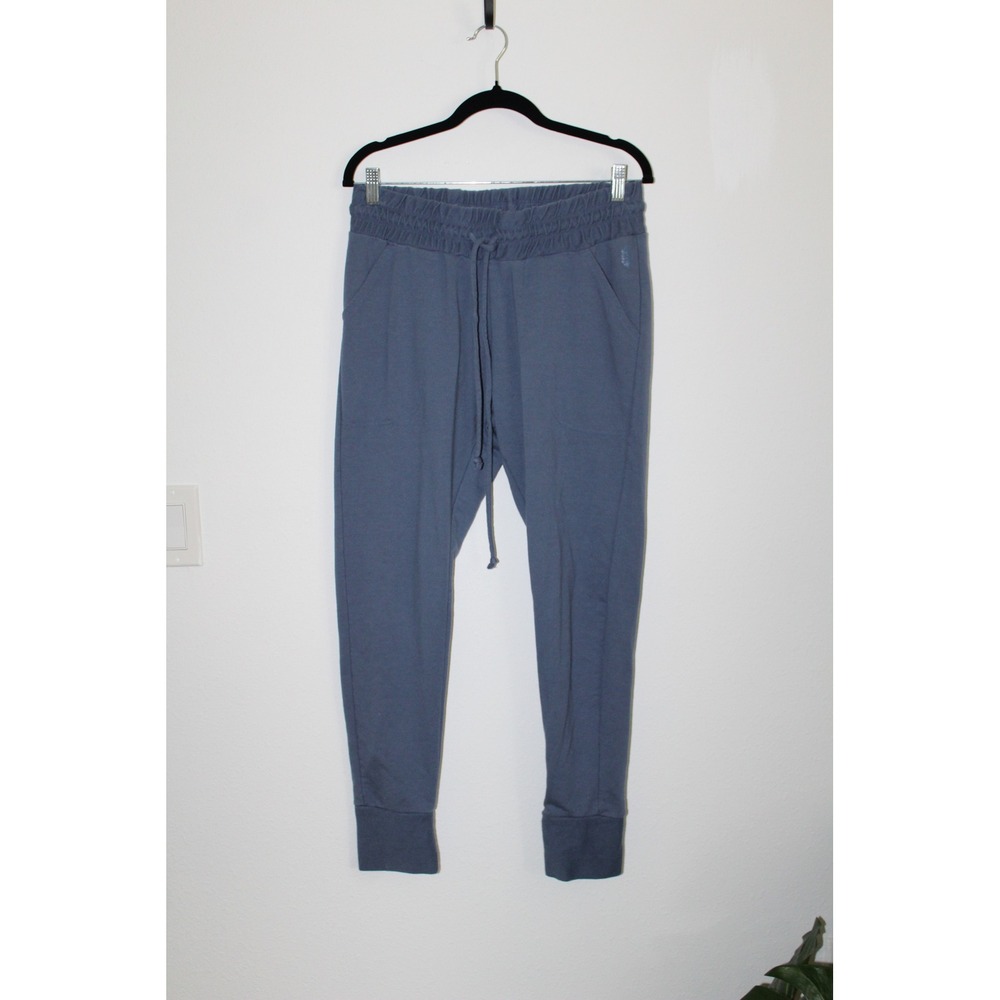 Free People FP Movement Womens Blue Jogger Pants Drawstring Waist Size Medium